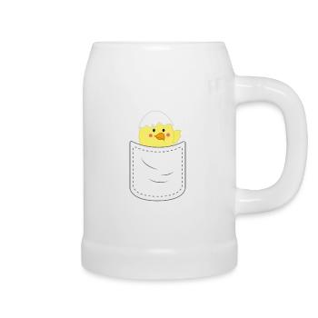 Mignon poche poitrine - Chope en céramique - blanc - Droite