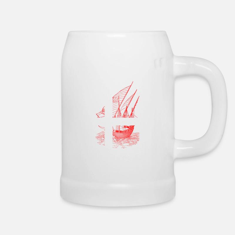 Dänemark Schiff - Bierkrug - Weiß