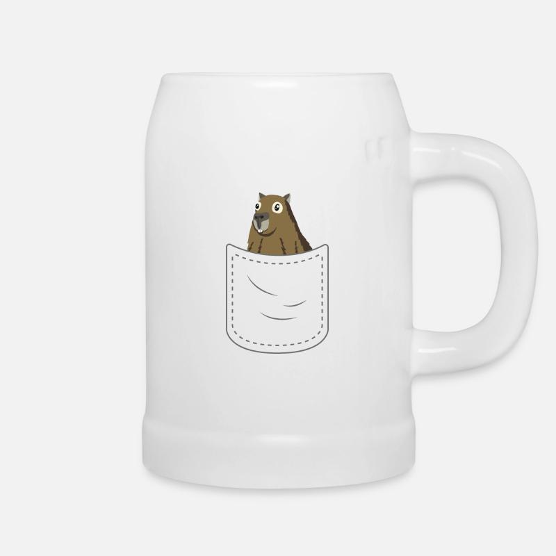 Capybara Brusttasche Tasche Motiv - Bierkrug - Weiß