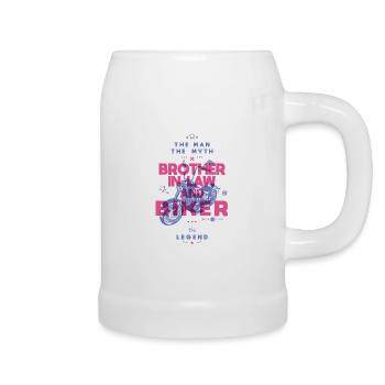 Brother in law and biker the myth the legend - Beer Mug - white - Right