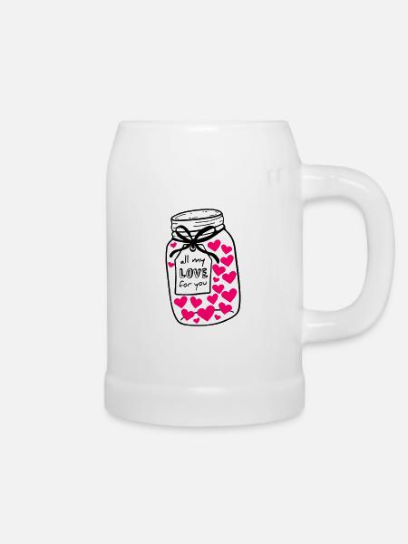 Einmachglas voll Liebe - Bierkrug - Weiß