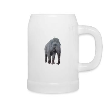 Elefant - Bierkrug - Weiß - Rechts