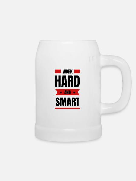 Work Hard - Bierkrug - Weiß