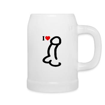 I love cock - Chope en céramique - blanc - Droite
