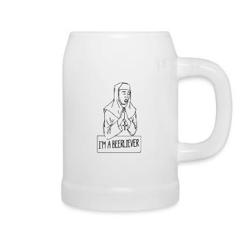 i am a beerliever - Bierkrug - Weiß - Rechts