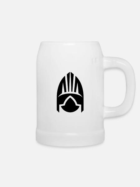 Wikingerhelm Krieger - Bierkrug - Weiß