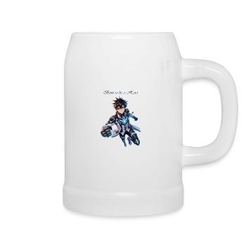 Manga Born to be a Hero BoyJunge Zeichnung Comic - Bierkrug - Weiß - Rechts