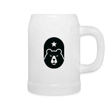 Ours mal léché - Chope en céramique - blanc - Droite