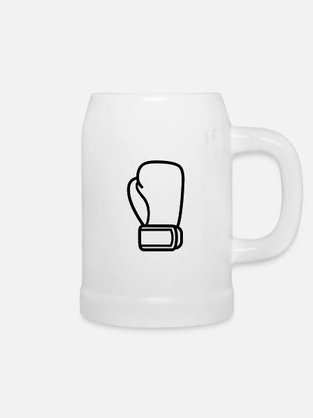 Boxhandschuh - Bierkrug - Weiß