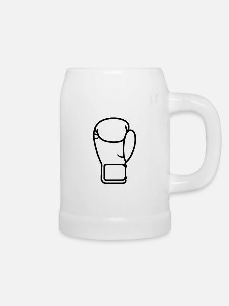 Boxhandschuh - Bierkrug - Weiß