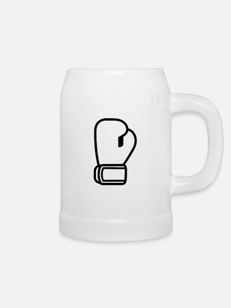 Boxhandschuh - Bierkrug - Weiß