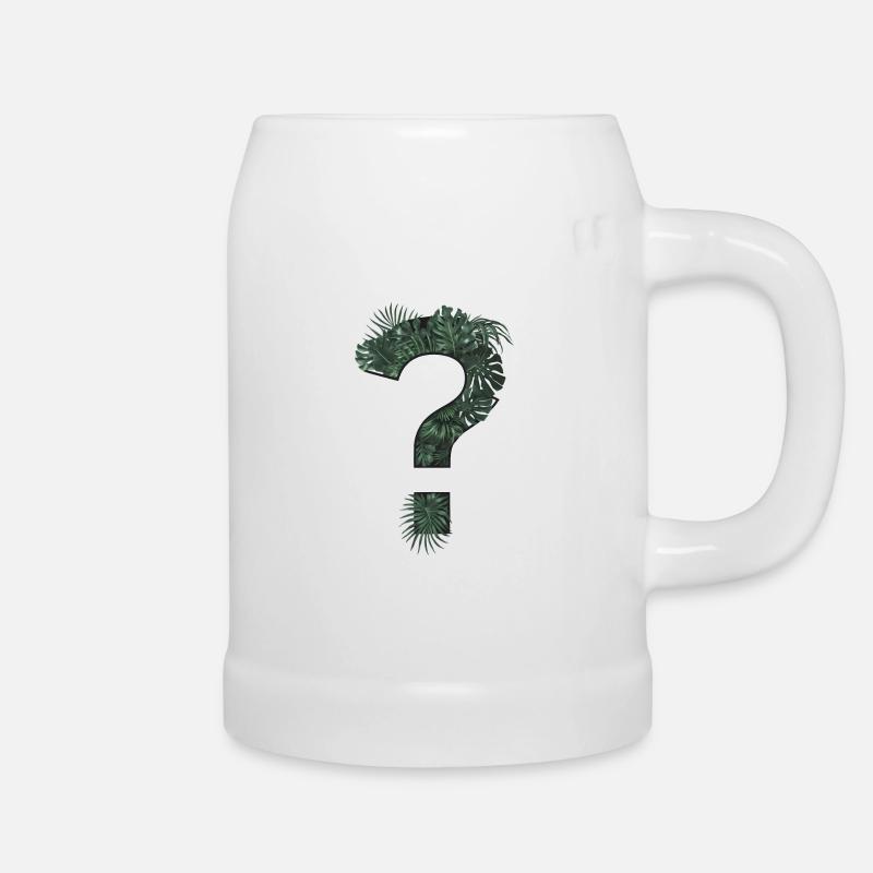 Question mark tropical plants - Beer Mug - white
