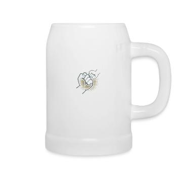 Father and daughter, a team for life - Beer Mug - white - Right