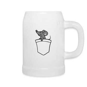 Mouse Shirt Bag Bag on the Go Traveling Cute - Beer Mug - white - Right
