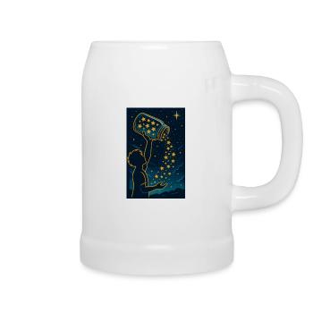 Starry Creativity Night , Motivational Art - Beer Mug - white - Right