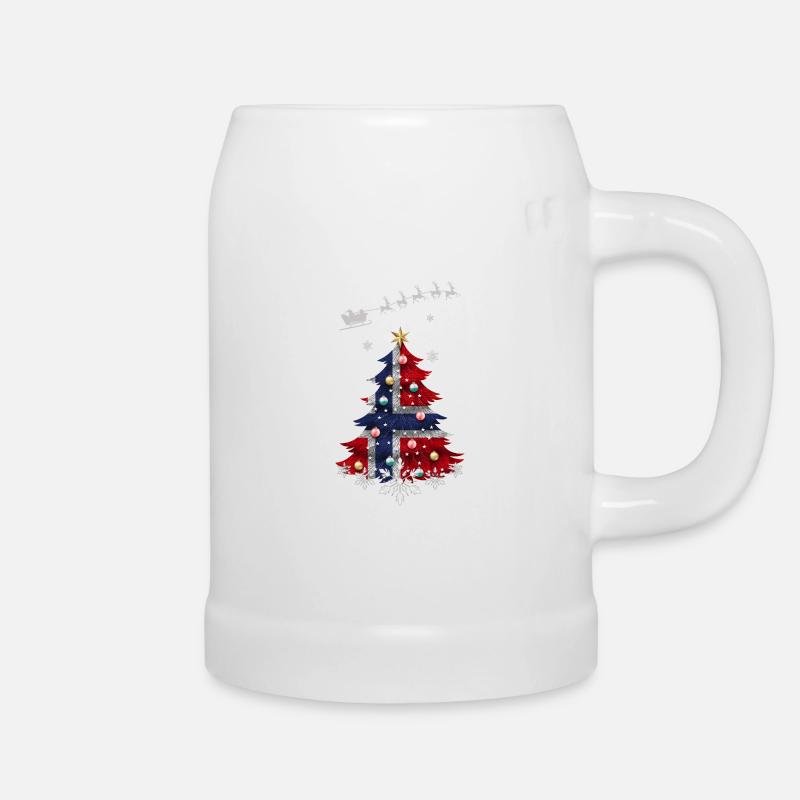 Christmas tree with Norway flag - Beer Mug - white
