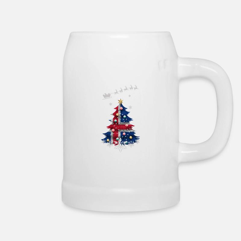 Christmas tree with Iceland flag - Beer Mug - white