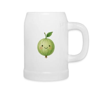 Gooseberry Kawaii Kids Baby Fruit Motif Cute - Beer Mug - white - Right