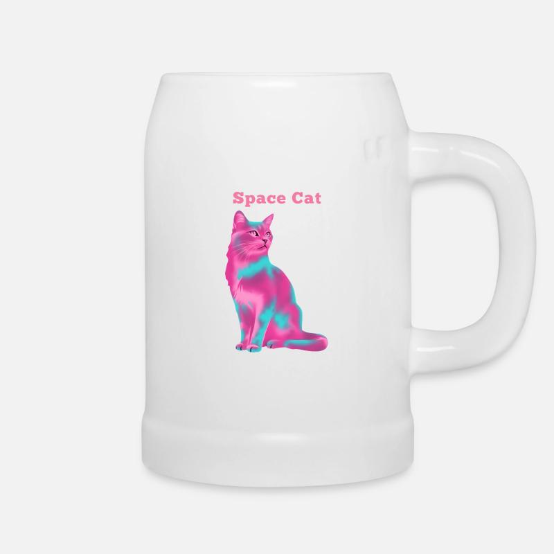 Space Cat - Beer Mug - white