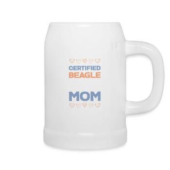 Maman Beagle certifiée - Chope en céramique - blanc - Droite