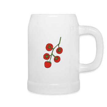 Tomato Vine Color Palette Illustration - Beer Mug - white - Right