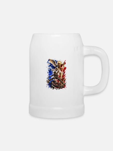 St. Michael der Beschützer - Bierkrug - Weiß