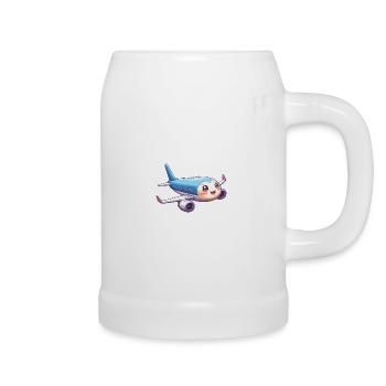 Niedliches Flugzeug - Bierkrug - Weiß - Rechts