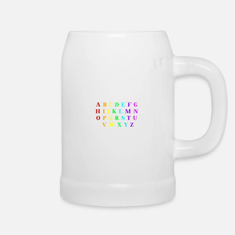 ABC Alphabet Geschenkidee Regenbogen Grundschule - Bierkrug - Weiß