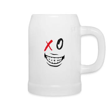 XO Face 1. Cadeau Humour Anniversaire Fêtes - Chope en céramique - blanc - Droite