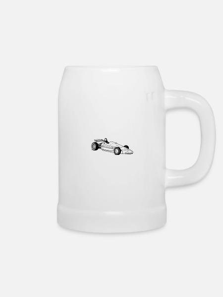 Rennwagen - Bierkrug - Weiß