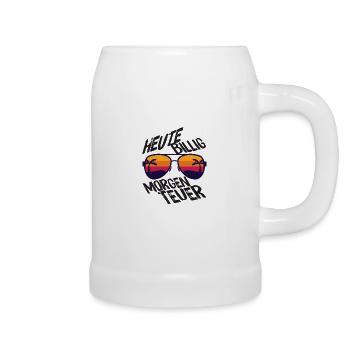 Hallo Helmut heute billig morgen teuer Mallorca - Bierkrug - Weiß - Rechts