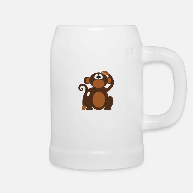 Affe - Bierkrug - Weiß