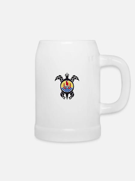 tahiti symbol - Bierkrug - Weiß