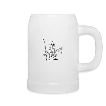 Fishing funny pitch - Beer Mug - white - Right