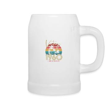 Vintage 1960 geboren Geburtstag 1960 Geschenk - Bierkrug - Weiß - Rechts