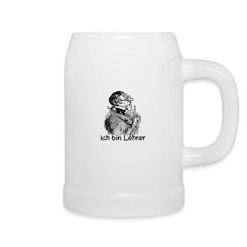 Ich bin Lehrer Wilhelm Busch Lehrer Lämpel - Bierkrug - Weiß - Rechts