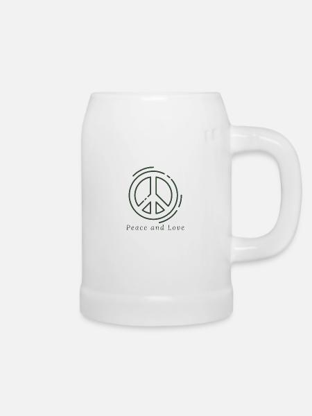 Frieden & Liebe - Bierkrug - Weiß