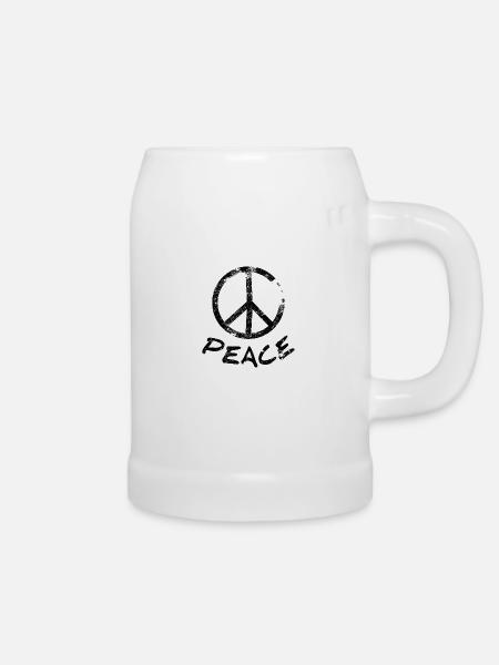 Signe de paix Peace Graffiti Style d’art urbain - Chope en céramique - blanc