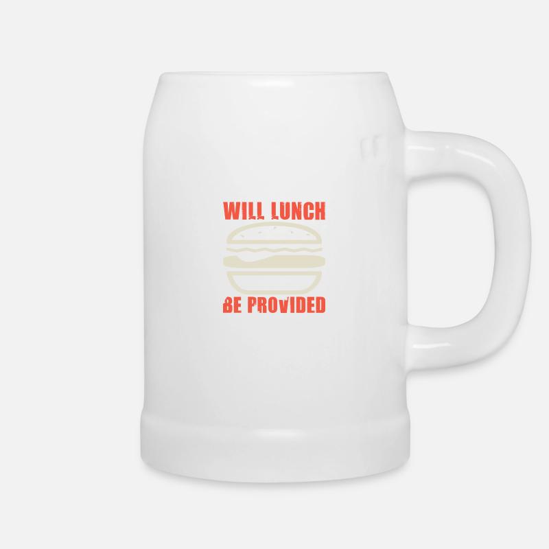 WILL LUNCH BE PROVIDED CAKE - Beer Mug - white