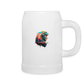 Sci Fi Future Vision in the Dystopia - Beer Mug - white - Right