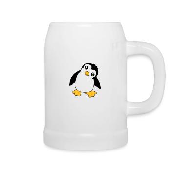 Pinguin Baby Süßer Kleiner Lustig Kind Vogel Liebe - Bierkrug - Weiß - Rechts