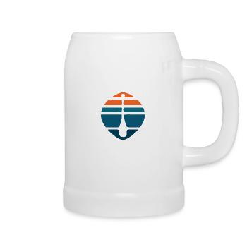 Paddel Logo Sonnenuntergang - Bierkrug - Weiß - Rechts