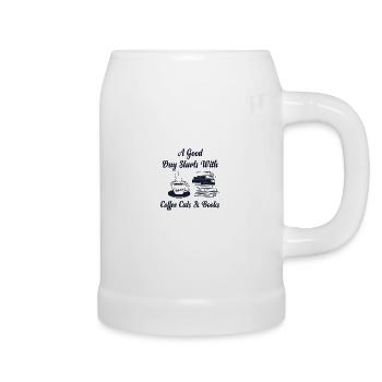 A Good Day Starts With Coffee And Cats Funny Cute - Chope en céramique - blanc - Droite