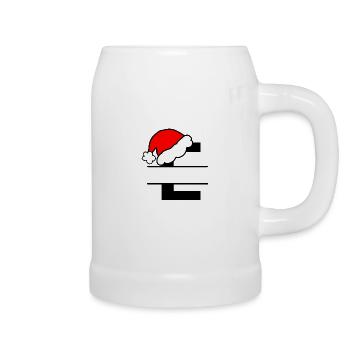 Weihnachtsalphabet Buchstabe E zum Personalisieren - Bierkrug - Weiß - Rechts