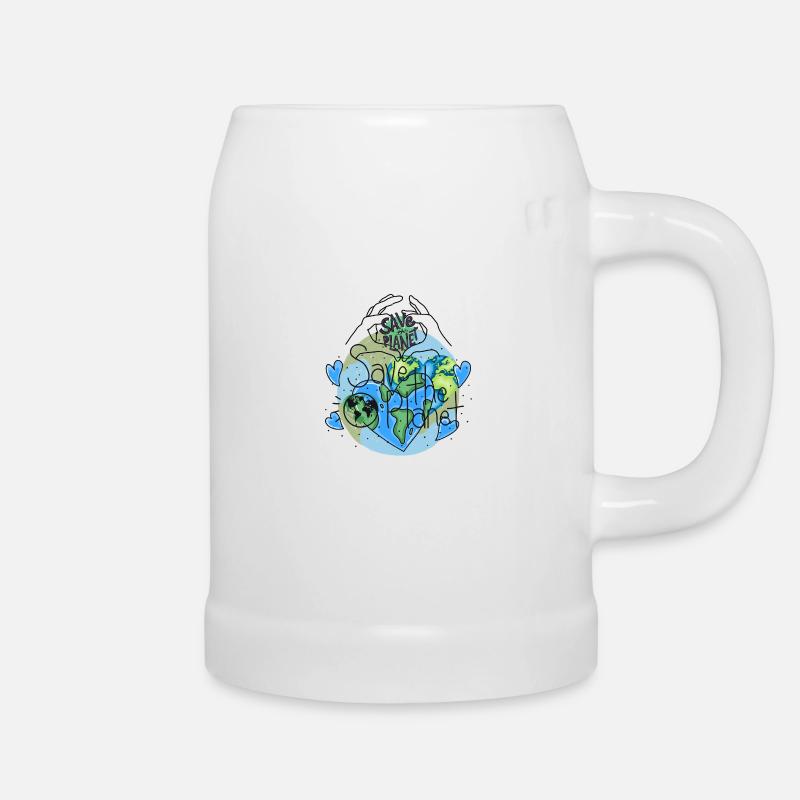 Rette den Planeten - Bierkrug - Weiß