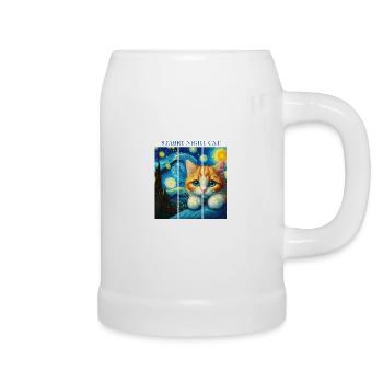 Starry Night Cat - Beer Mug - white - Right