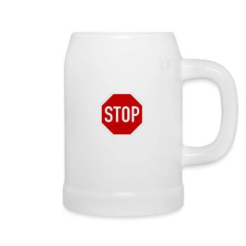stop - Bierkrug - Weiß - Rechts