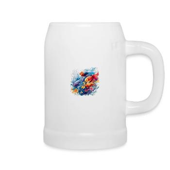 Exotische Zierfische Aquaristik Aquarium - Bierkrug - Weiß - Rechts