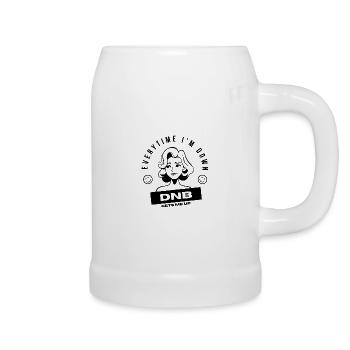 DNB Gets me Up - Beer Mug - white - Right