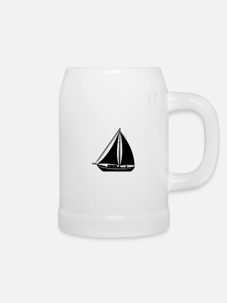 Segelboot - Bierkrug - Weiß